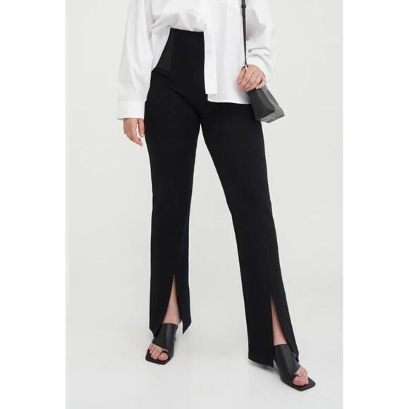 Marcella Tremont Pant Black Ponte Knit Split Hem Med - Picture 1 of 16